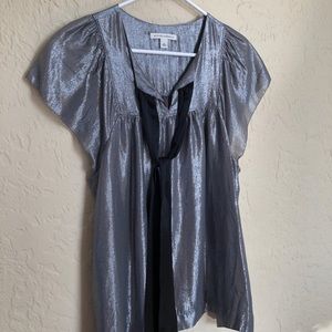 Banana Republic silver tie neck shirt